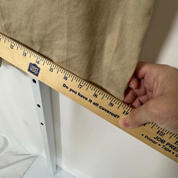 EUC NYDJ Stretch Linen Straight Leg Ankle Trouser Pants Tan Sz 14 Summer Office - Picture 9 of 9